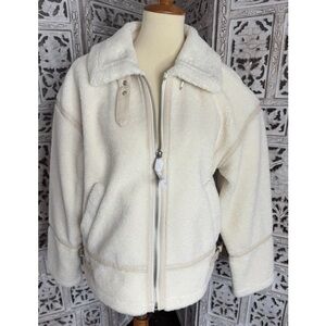 Women's Cream Oversized - Sherpa Jacket- Size Medium